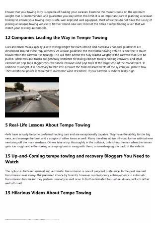 ensure that your towing lorry is capable