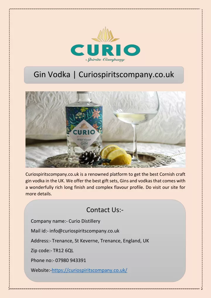 gin vodka curiospiritscompany co uk