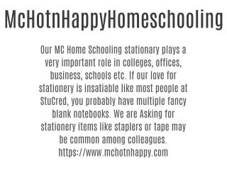 McHotnHappy Homeschooling