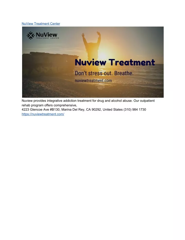 nuview treatment center