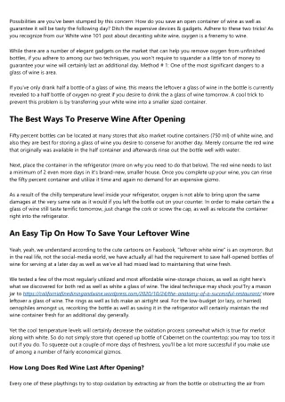 An Easy Tip On How To Save Your Leftover Wine