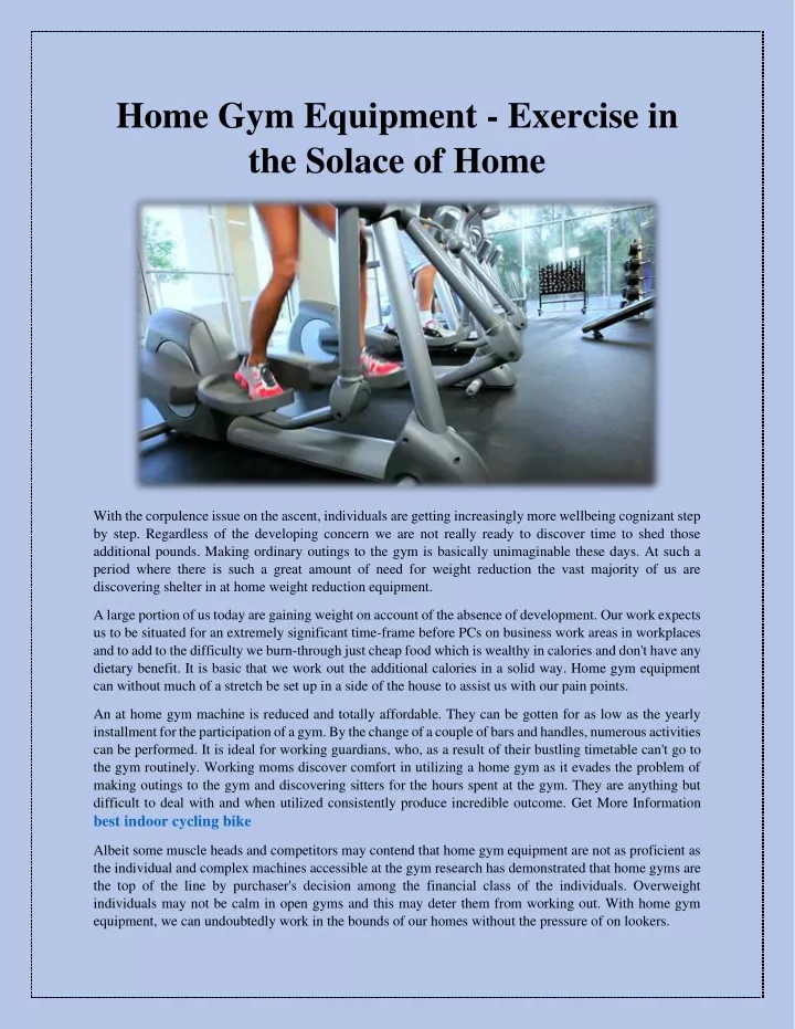 home gym equipment exercise in the solace of home