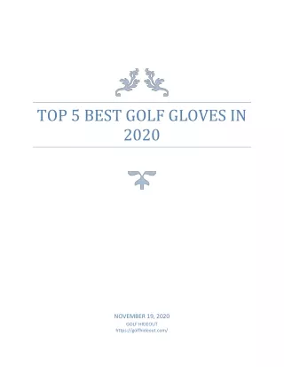 Top 5 best Golf Gloves