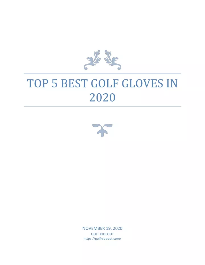 top 5 best golf gloves in 2020