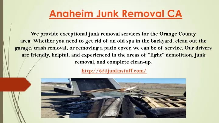 anaheim junk removal ca
