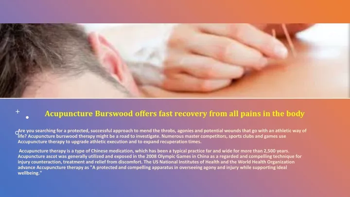 acupuncture burswood offers fast recovery from all pains in the body