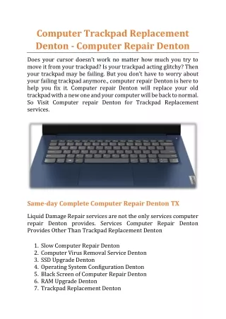 computer trackpad replacement denton computer