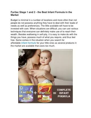 furilac stage 1 and 2 the best infant formula
