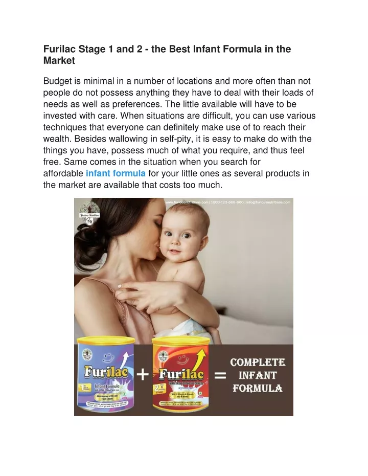 furilac stage 1 and 2 the best infant formula