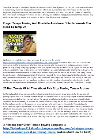 towed car damage is another location consumers