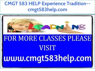 CMGT 583 HELP Fabulous Education--cmgt583help.com