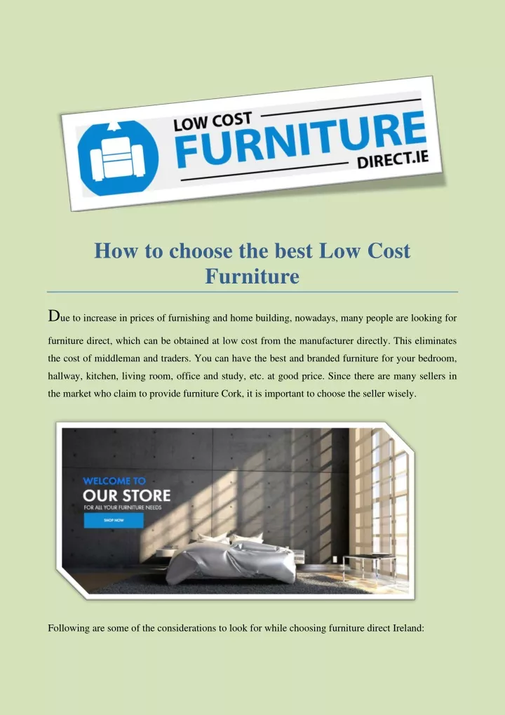 how to choose the best low cost furniture