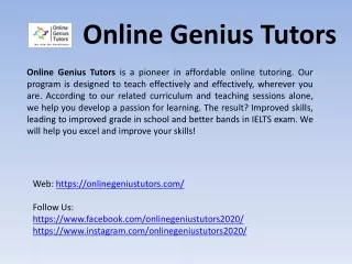 Online Genius Tutors