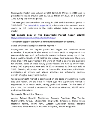 UK Superyacht Market 2020 Global Size, Share, Regional Trends and Comprehensive Research Study 2025
