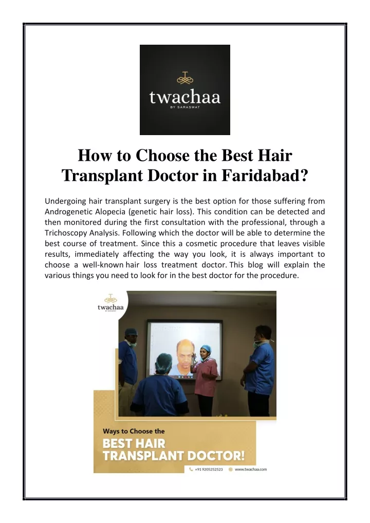 how to choose the best hair transplant doctor