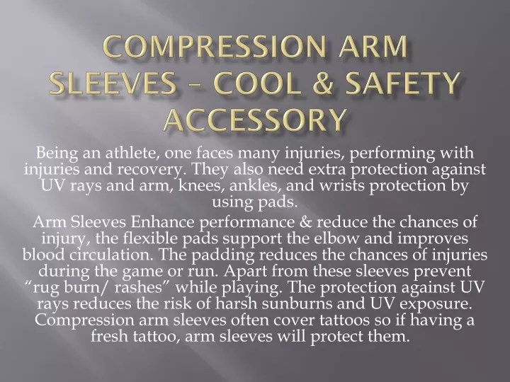 compression arm sleeves cool safety accessory