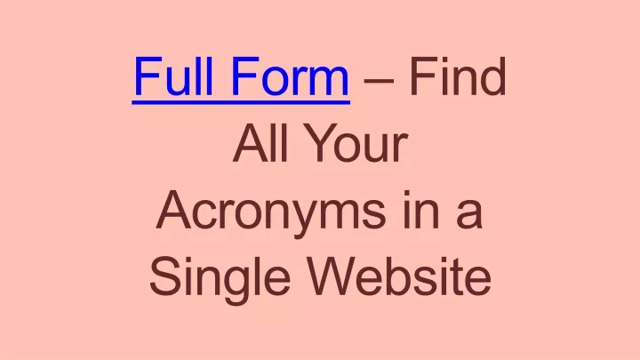 full form find all your acronyms in a single
