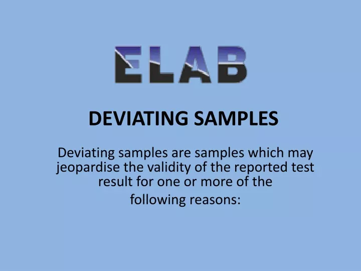 deviating samples