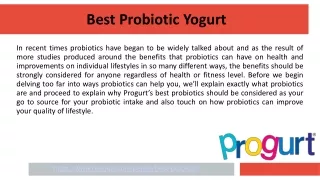 Best Probiotic Yogurt