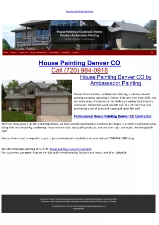 House Painting Denver