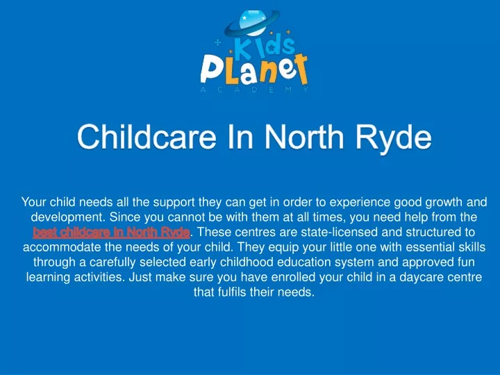 childcare in north ryde