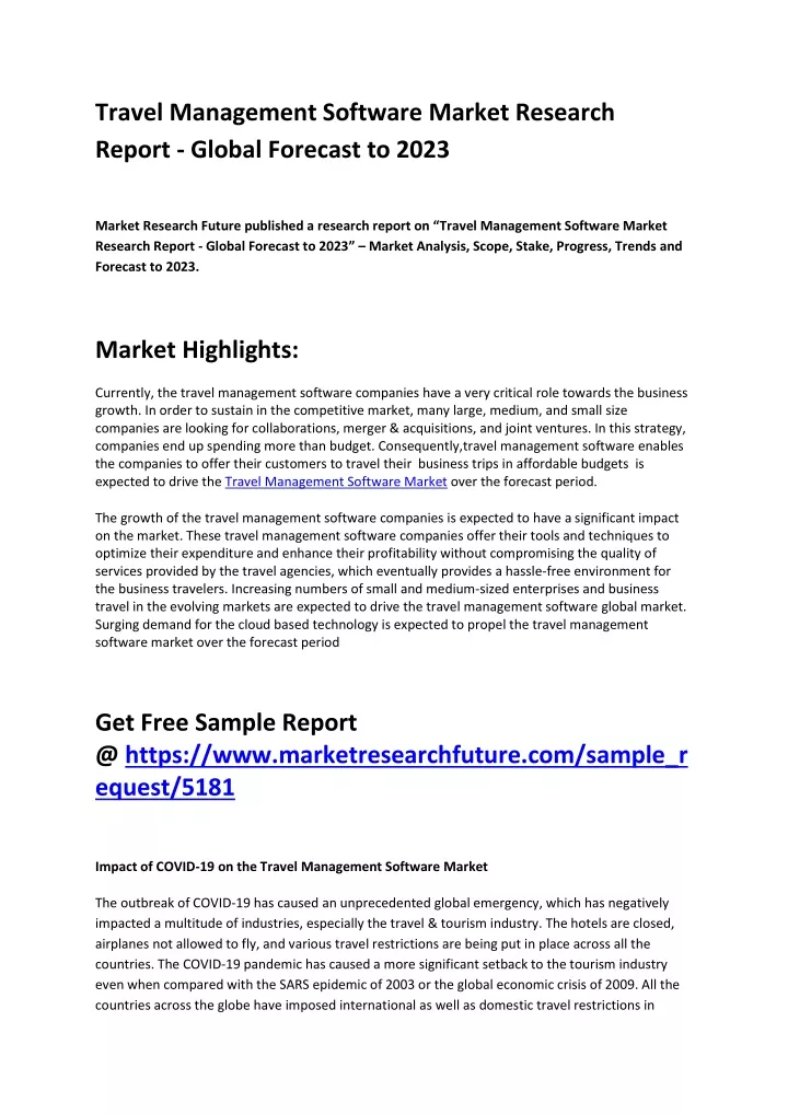 travel management software market research report