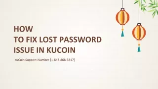 how to fix lost password issue in kucoin