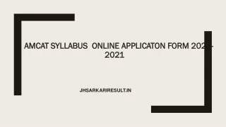 AMCAT Syllabus  Online Applicaton Form 2020-2021