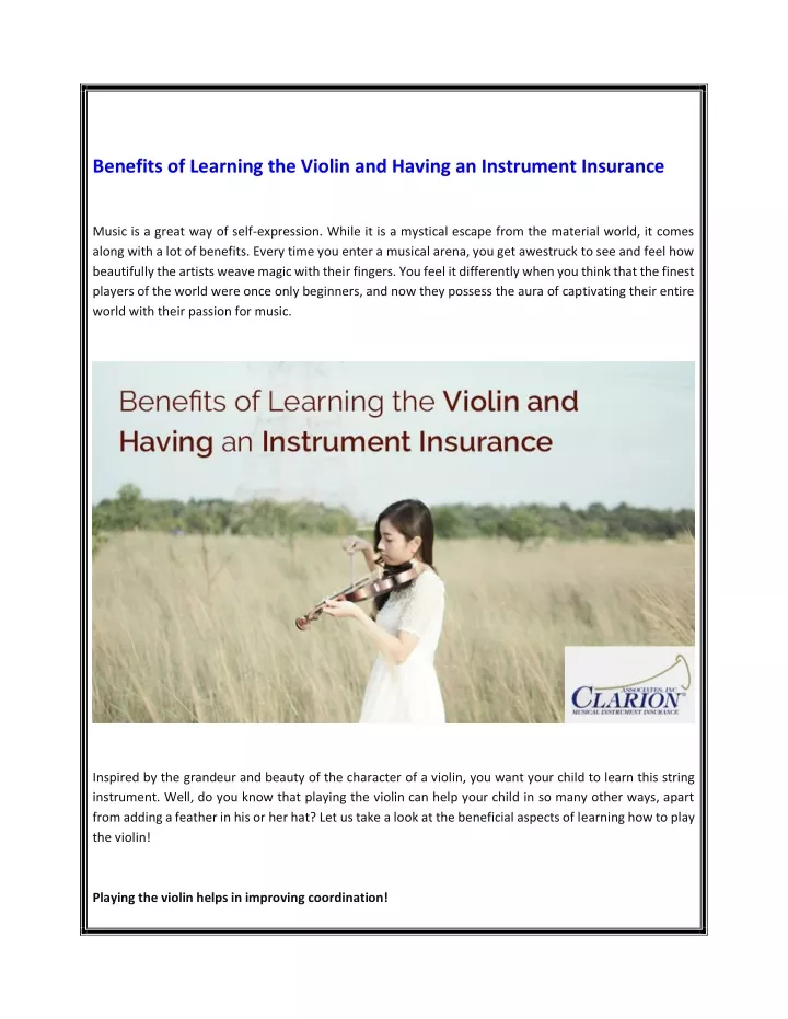 benefits of learning the violin and having