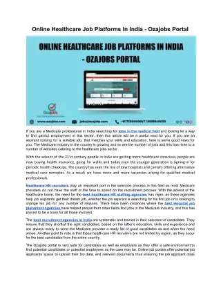 online healthcare job platforms in india ozajobs