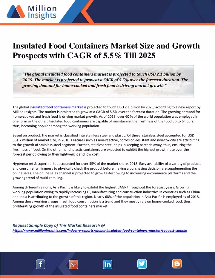 insulated food containers market size and growth
