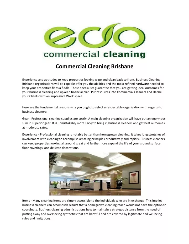 commercial cleaning brisbane experience