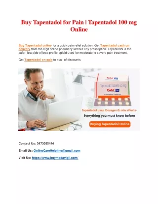 buy tapentadol for pain tapentadol 100 mg online