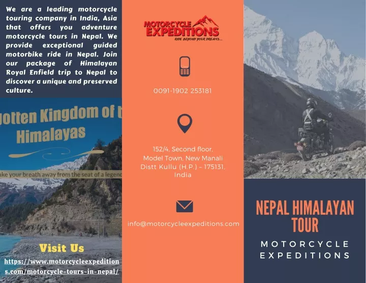 we are a leading motorcycle touring company