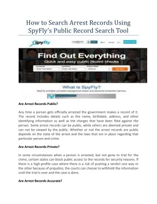 How to Search Arrest Records Using SpyFly’s Public Record Search Tool