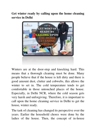 get winter ready by calling upon the home