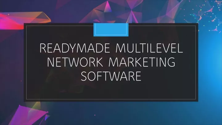 readymade multilevel network marketing software