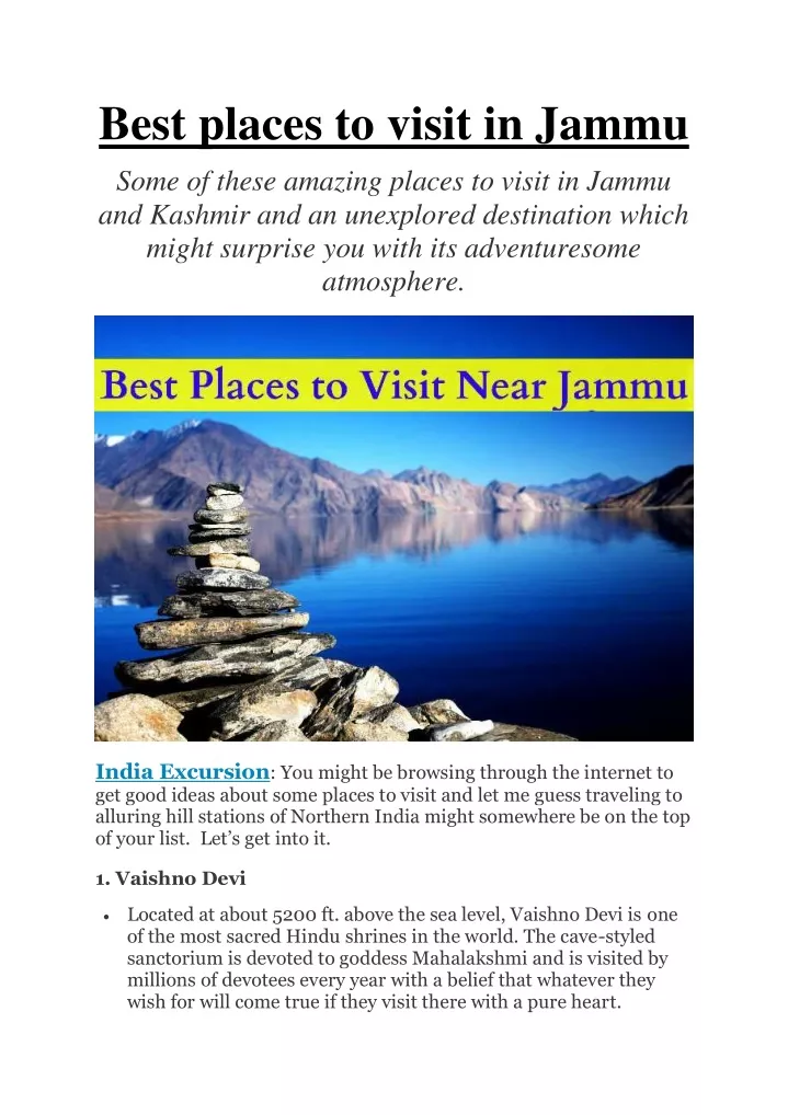 best places to visit in jammu some of these