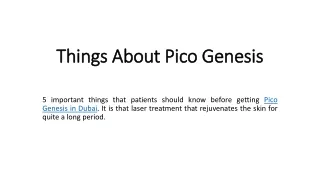 things about pico genesis