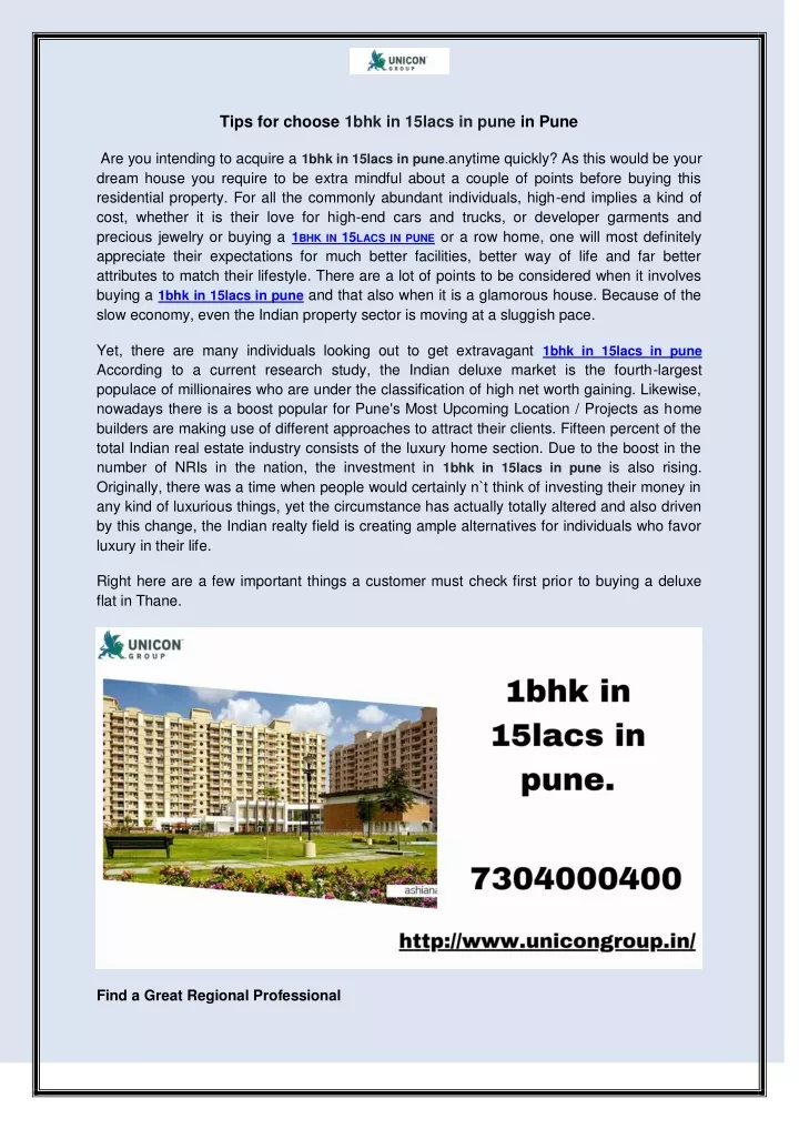 tips for choose 1bhk in 15lacs in pune in pune