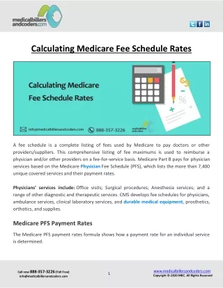 calculating medicare fee schedule rates