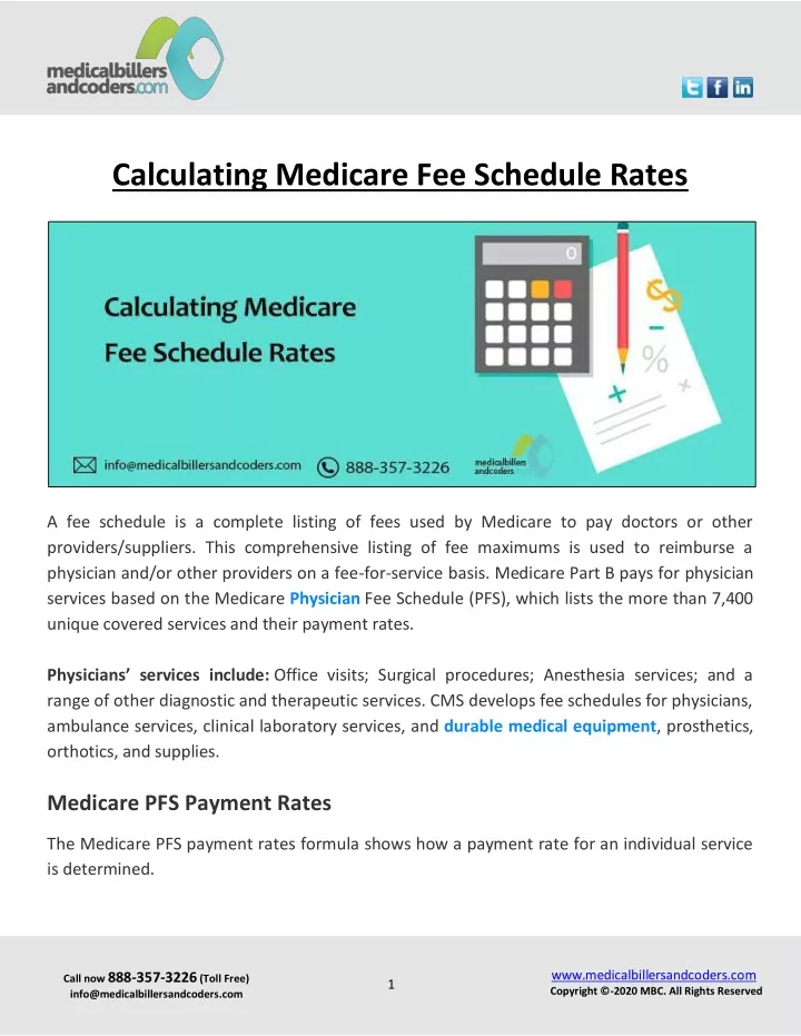 calculating medicare fee schedule rates