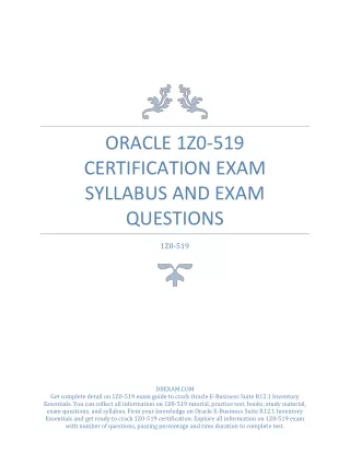oracle 1z0 519 certification exam syllabus
