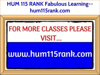 HUM 115 RANK Fabulous Learning--hum115rank.com