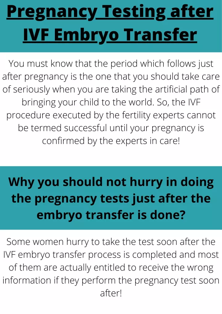 pregnancy testing after ivf embryo transfer