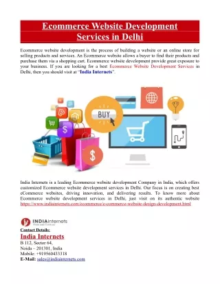 Ecommerce Website Development Services in Delhi