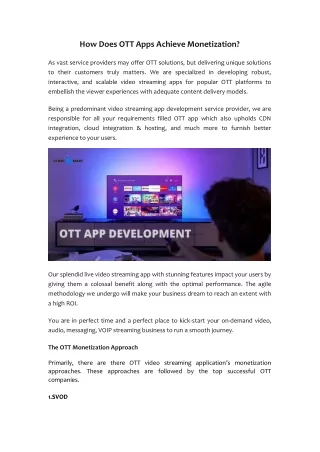 how does ott apps achieve monetization