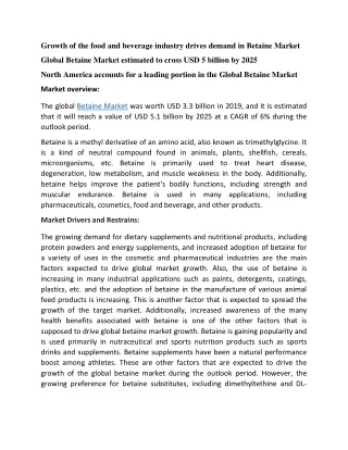 growth of the food and beverage industry drives