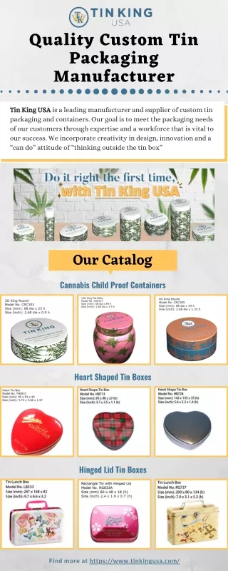 quality custom tin packaging manufacturer