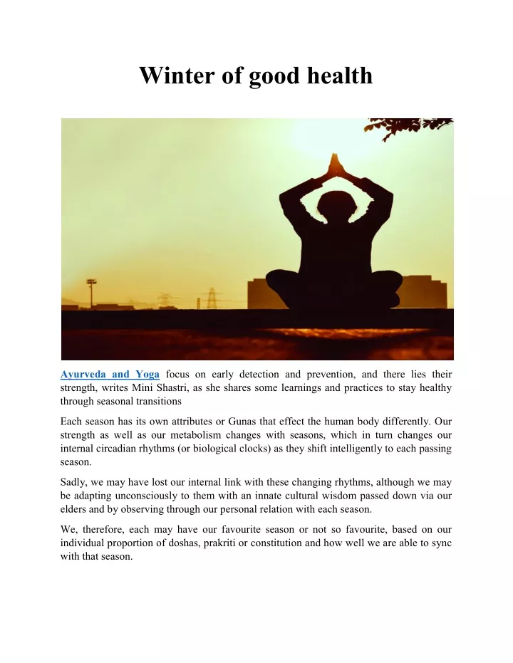 winter of good health
